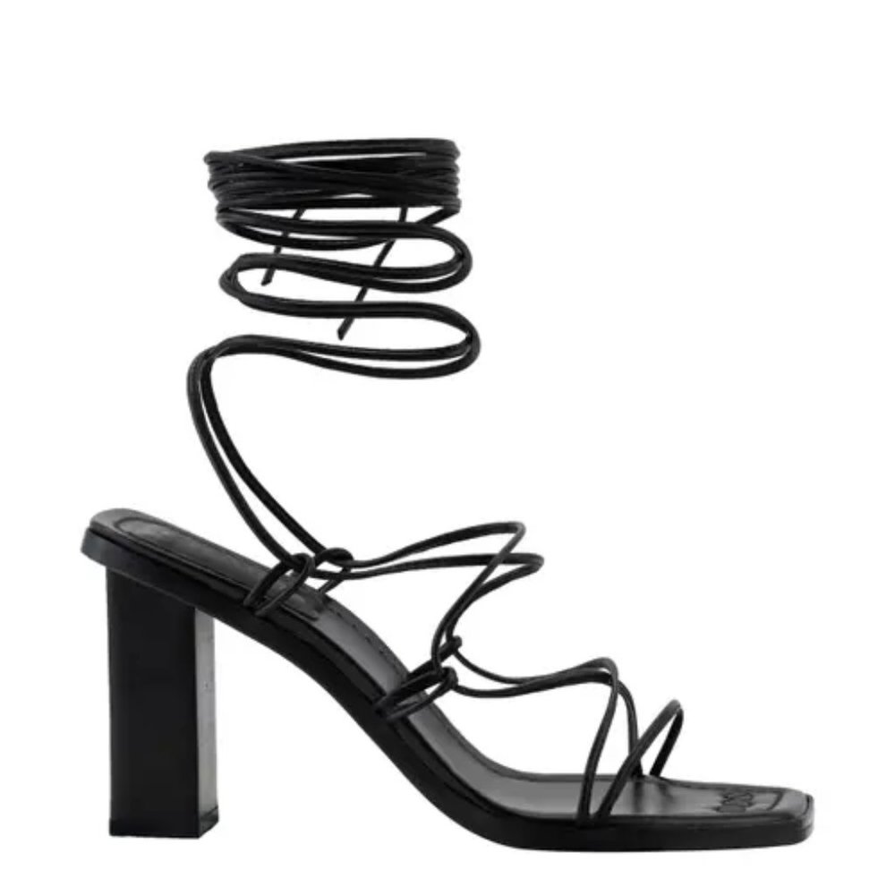Frame Le Doheny Strappy sandal ankle tie black shoe heel leather new 36.5 6